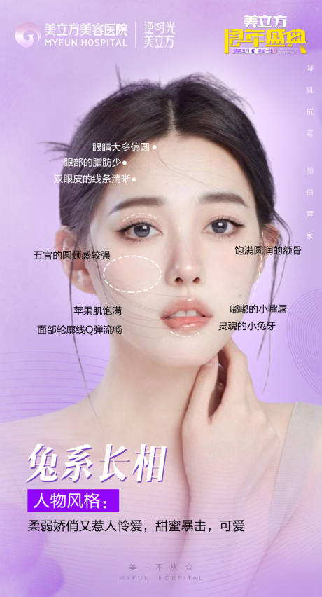 源文件下载【享设计】搜索编号：43280025018762314【医美整形兔系长相特点美女模特】