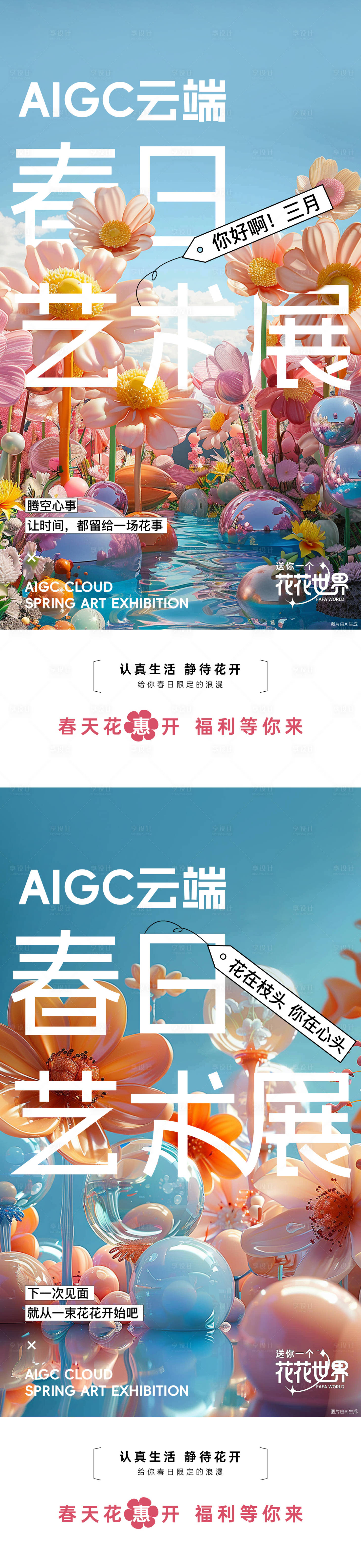 源文件下载【AI花季春日艺术展海报】编号：75300024918388479