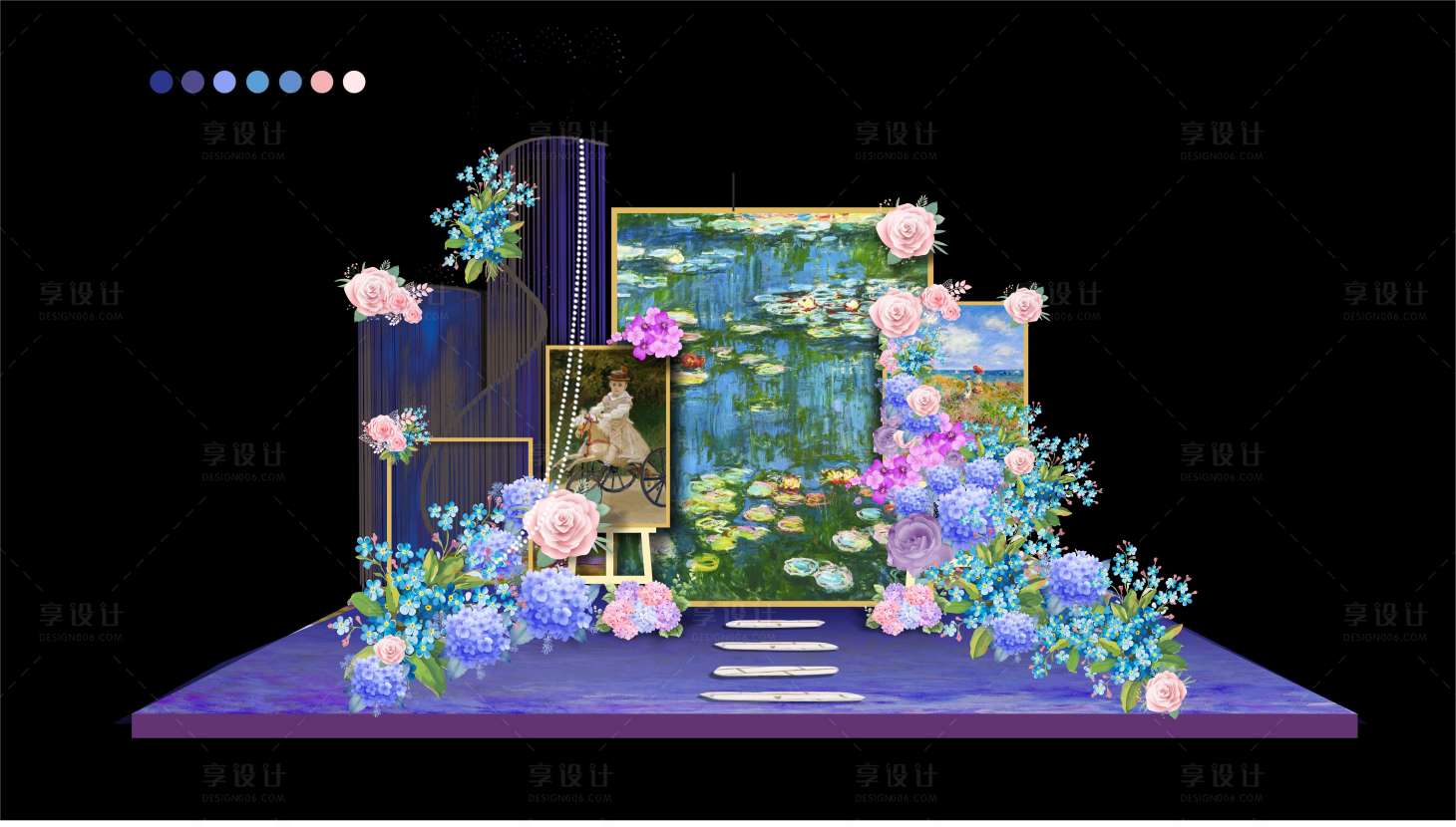 源文件下载【享设计】搜索编号：59290025586748462【油画莫奈花园小众梦幻花艺绝美生日婚礼】