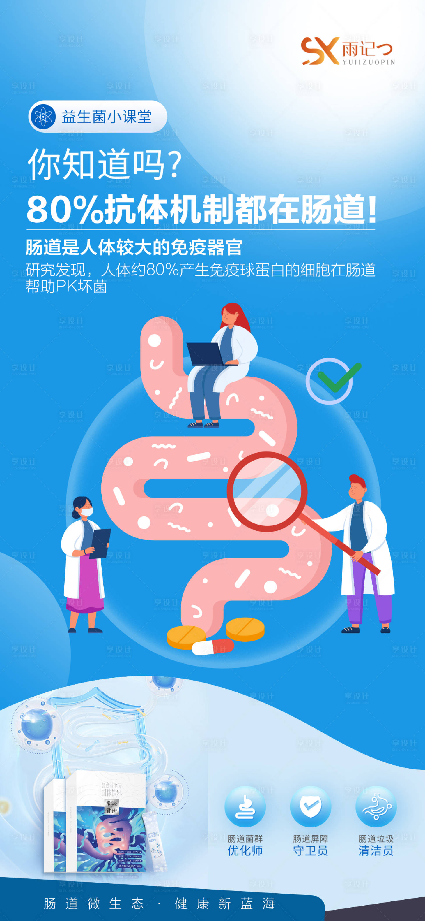 源文件下载【大健康肠道菌群海报】编号：88230025766245741