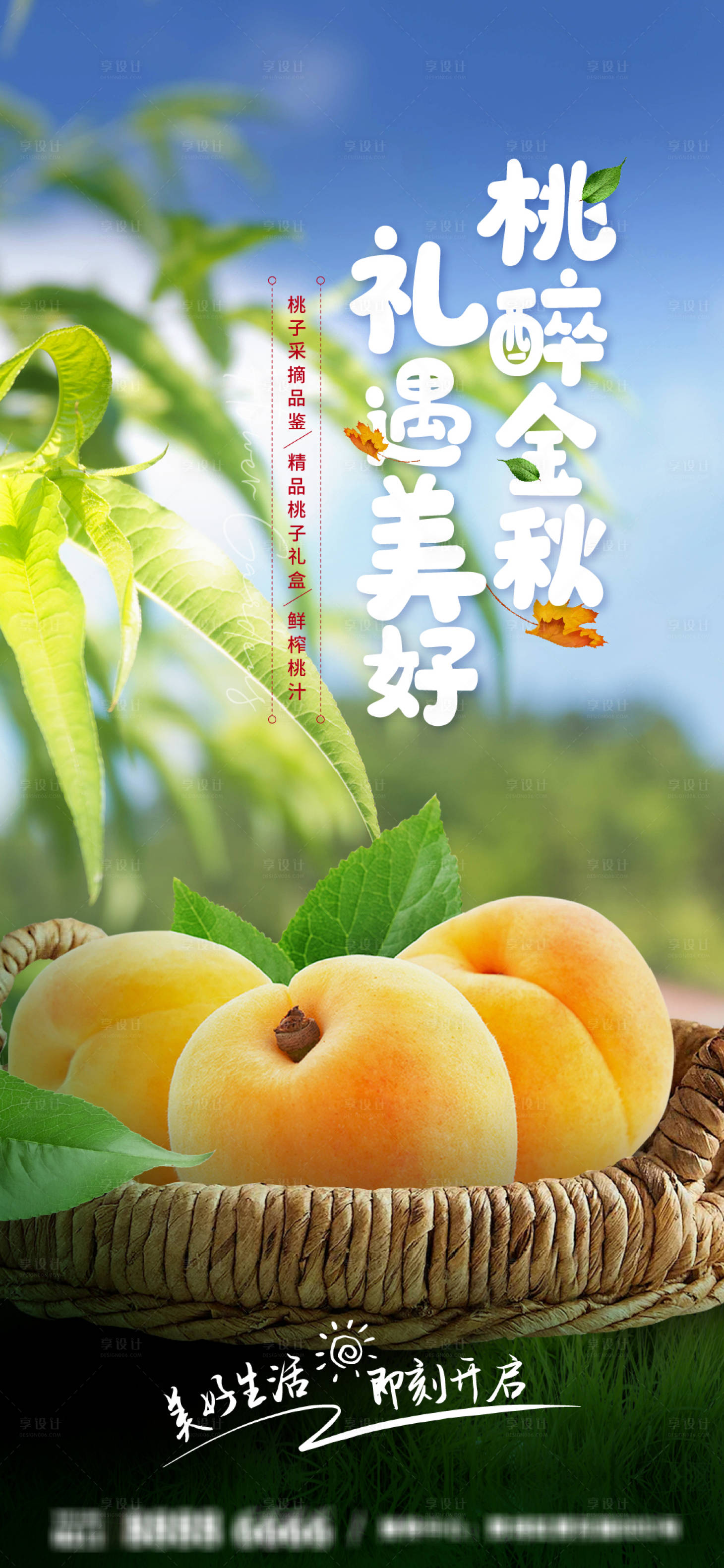 源文件下載【享設(shè)計】搜索編號：35550025961975309【黃桃采摘活動海報】