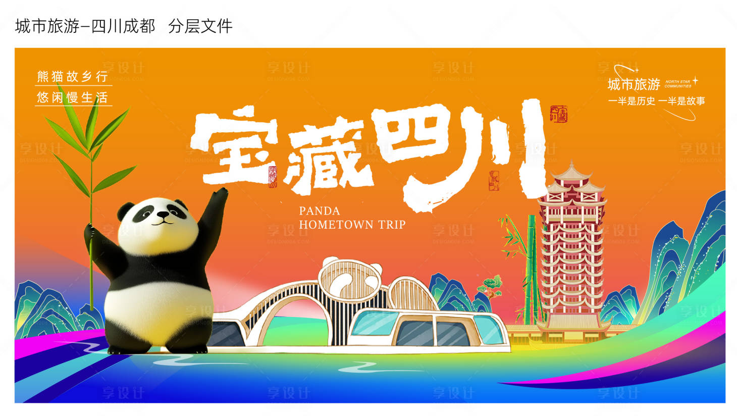 源文件下載【四川旅游背景板】編號：42190025695599077