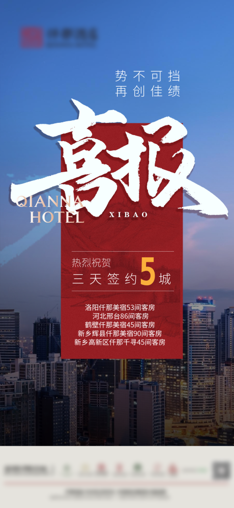 源文件下载【酒店喜报签约海报】编号：51670025557524538