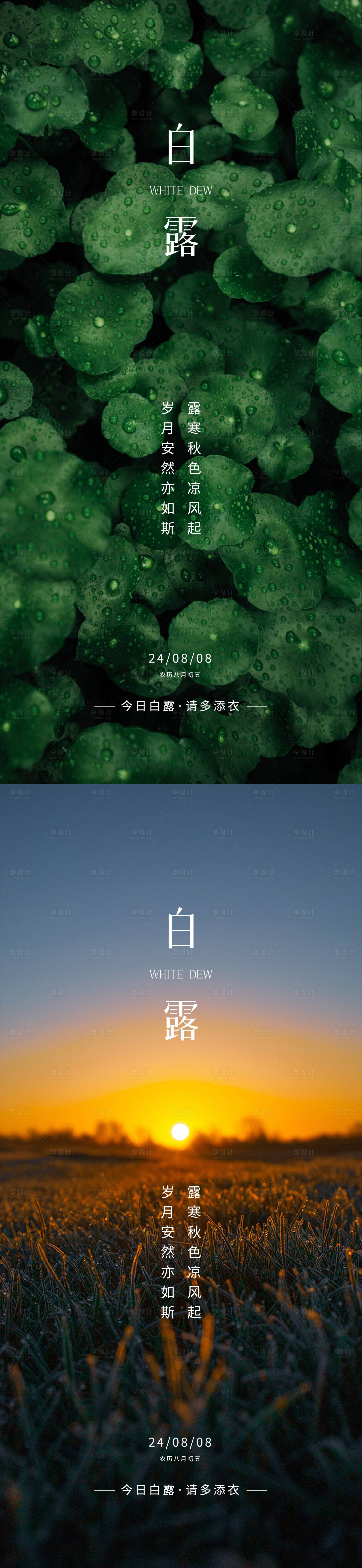 源文件下載【享設計】搜索編號：55260025949553506【白露節氣移動端海報】