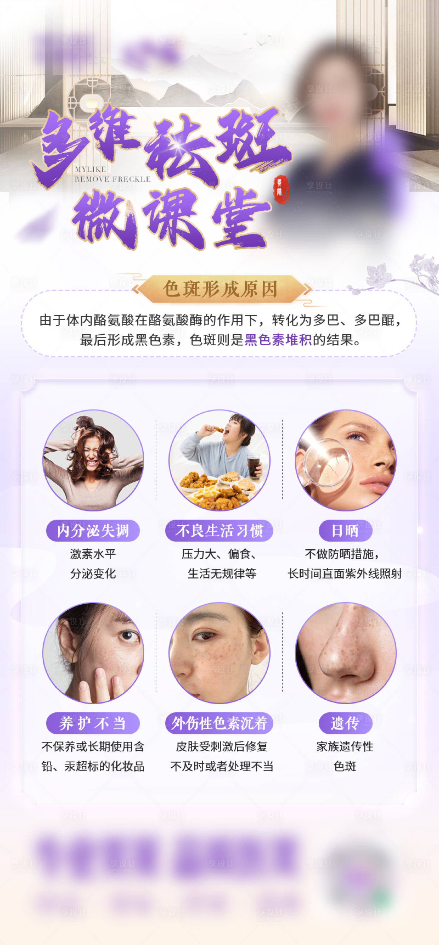 源文件下載【享設計】搜索編號：87840025636207287【醫美新中式祛斑科普海報】