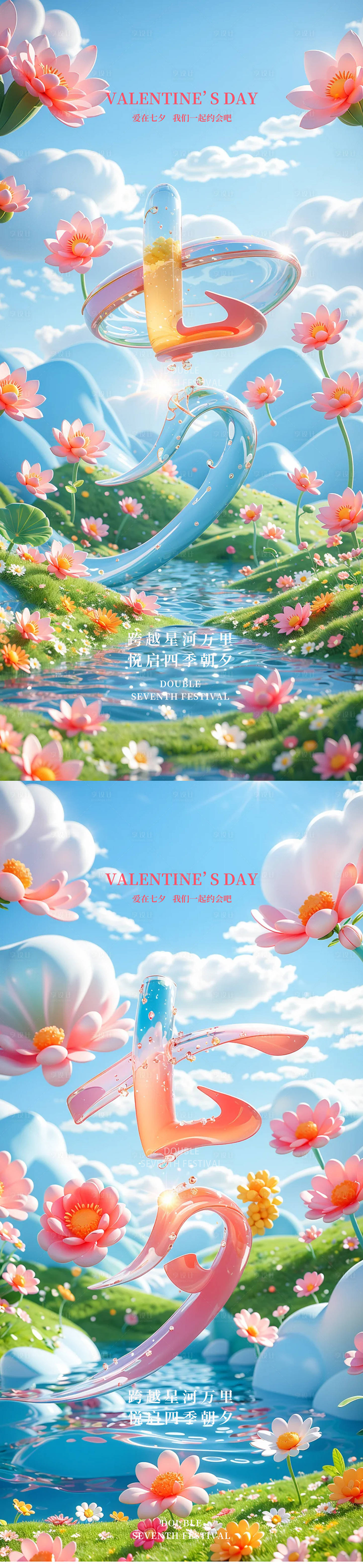 源文件下载【享设计】搜索编号：94260025538507474【七夕情人节海报】