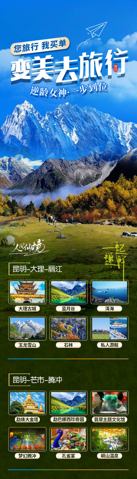 医美变美去旅行你旅行我买单云南海报