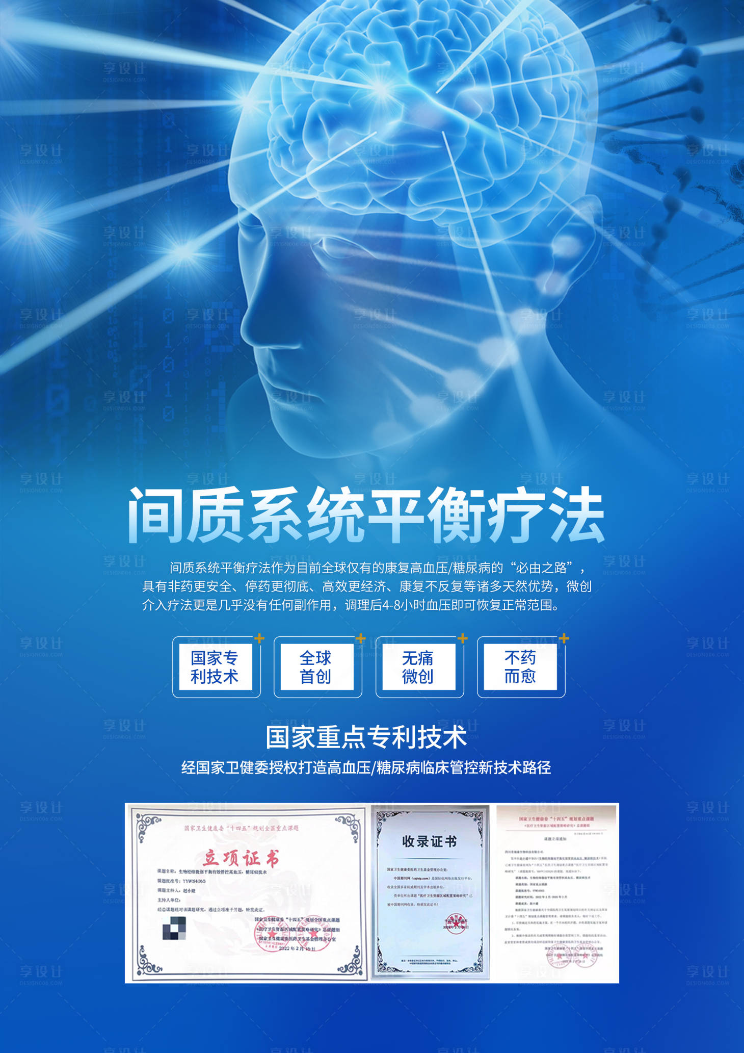 源文件下载【享设计】搜索编号：80570025483922508【间质系统平衡疗法海报展板】