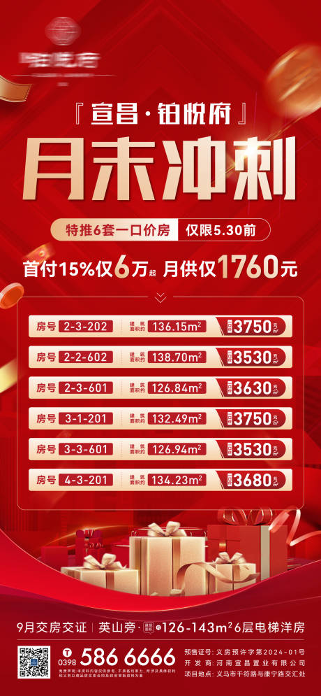 源文件下载【红金冲刺特价房海报】编号：14240025922256571
