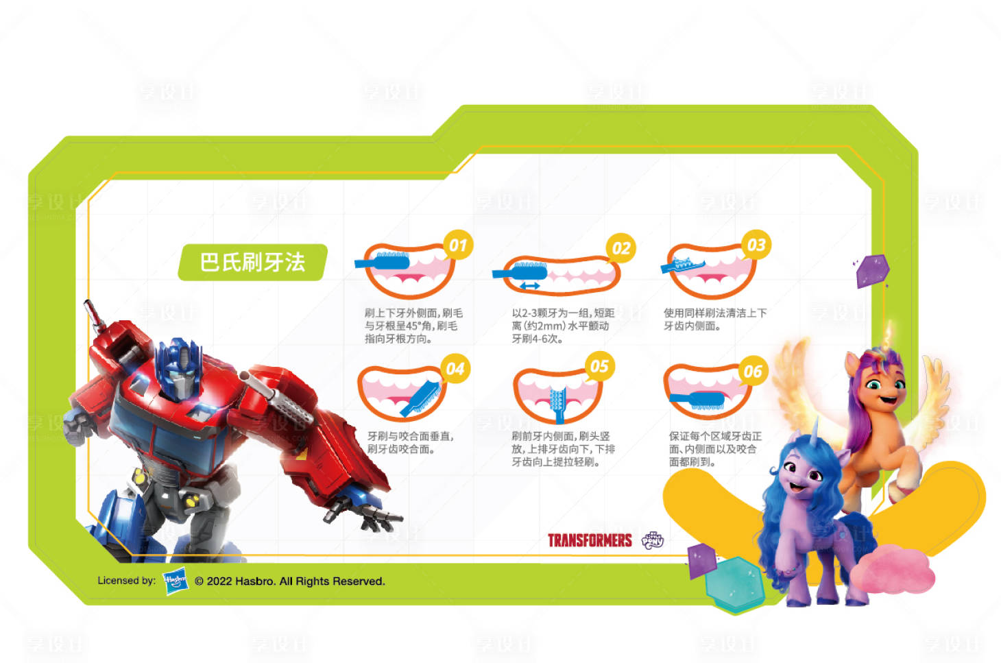 源文件下載【享設(shè)計】搜索編號：54900025598346936【口腔牙齒巴氏刷牙法科普背景板】