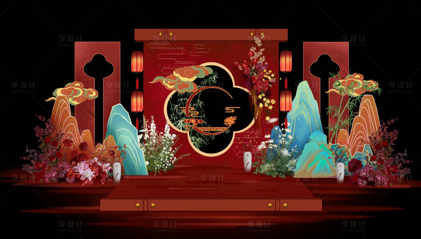 源文件下载【享设计】搜索编号：62740025758314288【订婚美陈中式美陈】