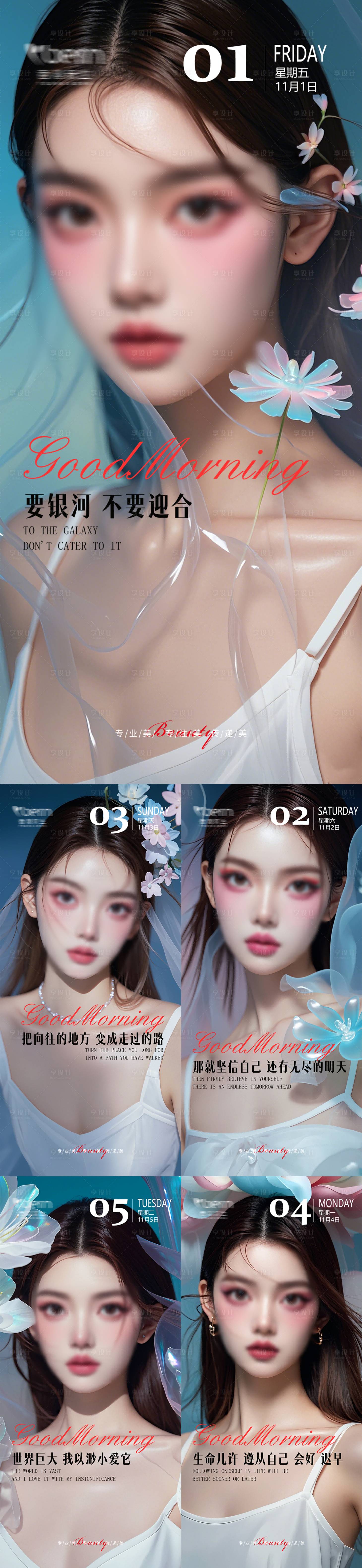 源文件下載【享設(shè)計】搜索編號：74840025778831408【醫(yī)美日簽系列海報】