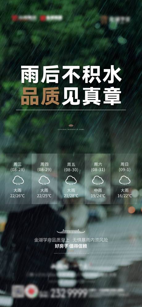 源文件下载【暴雨刷屏海报】编号：19540025931822771