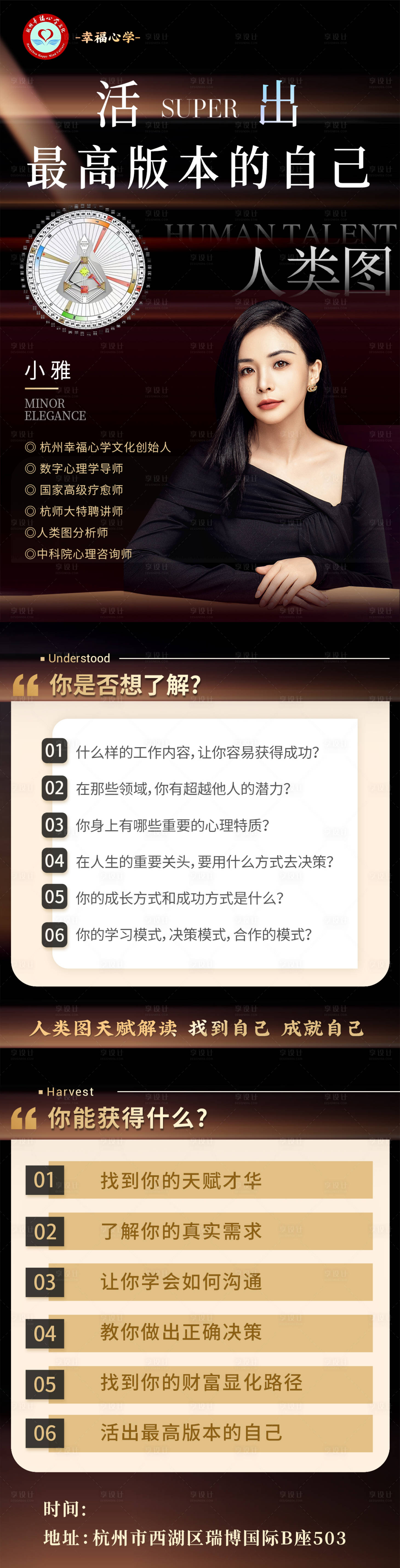 源文件下载【享设计】搜索编号：86610025689832108【人类图心理学讲师海报长图】