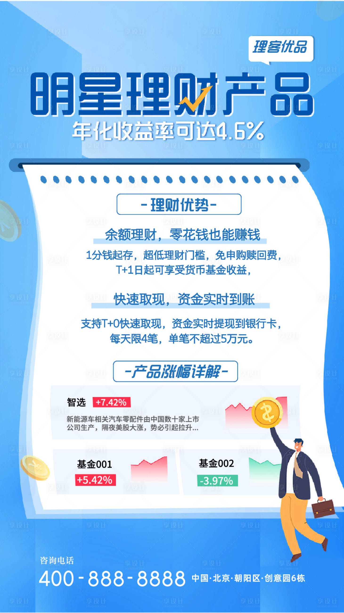 源文件下载【享设计】搜索编号：51560025504472429【理财海报】