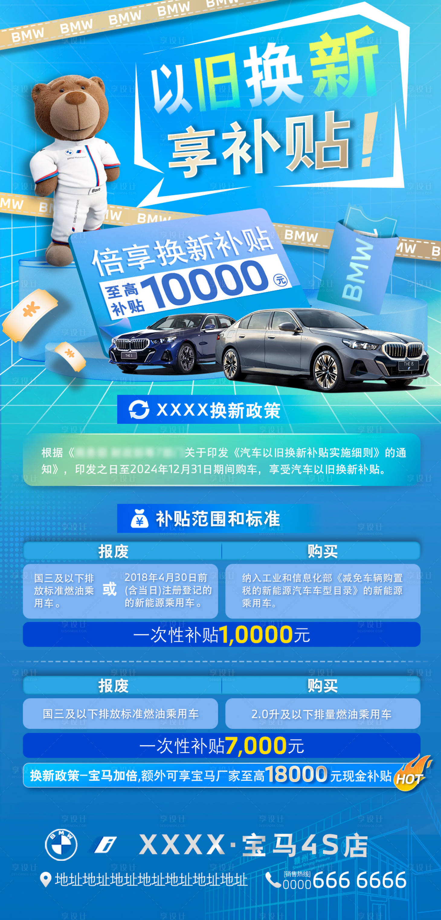 源文件下载【享设计】搜索编号：18280025866118410【新能源置换补贴政策海报】