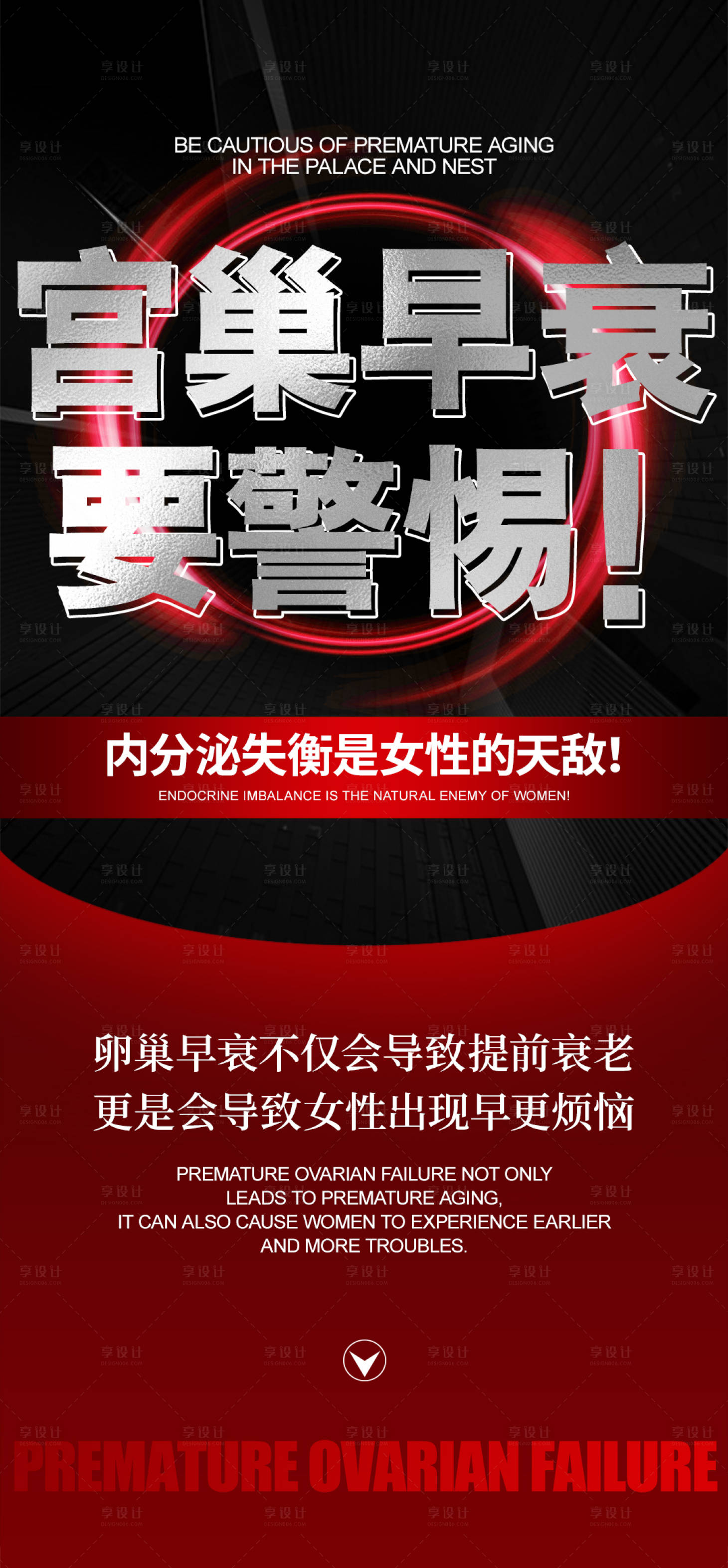 源文件下载【享设计】搜索编号：32080025697159130【卵巢早衰大字报海报】