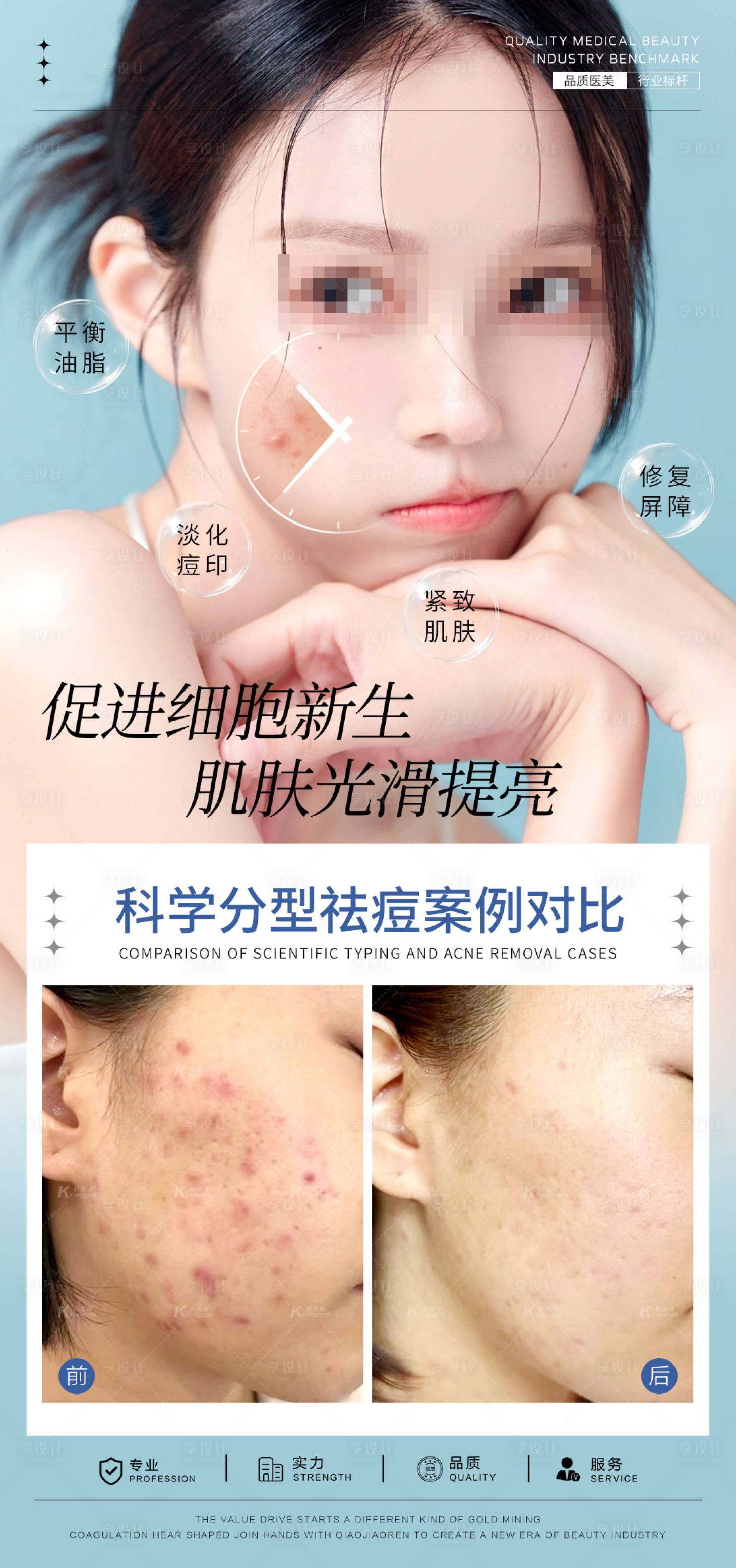 源文件下載【享設計】搜索編號：22540025719274926【醫美祛痘案例對比海報】
