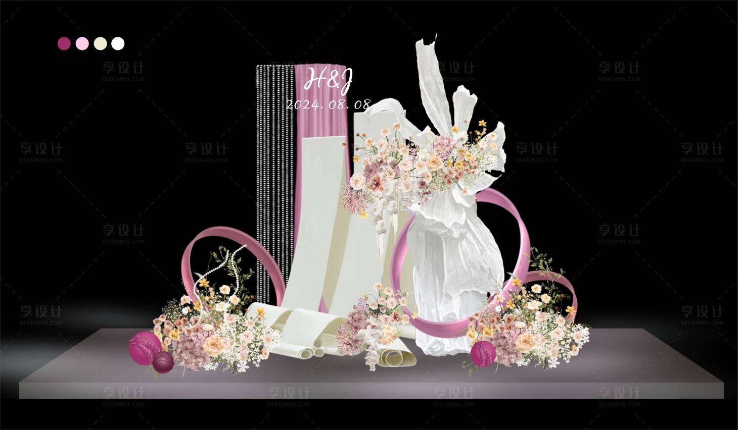 源文件下载【享设计】搜索编号：69530025612786523【梦幻浪漫婚礼美陈】