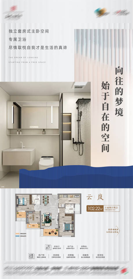 源文件下载【新中式地产价值点海报】编号：55190025884565634