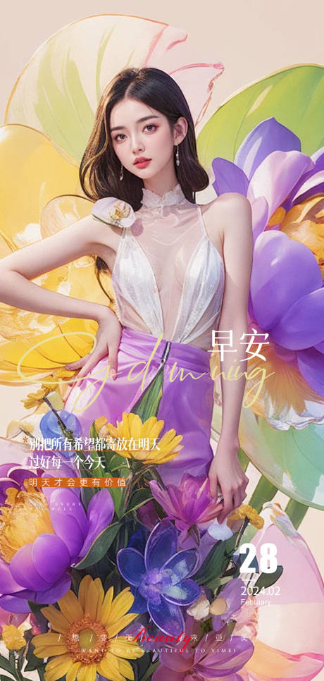 源文件下载【享设计】搜索编号：77010025619424228【医美早安新潮海报】