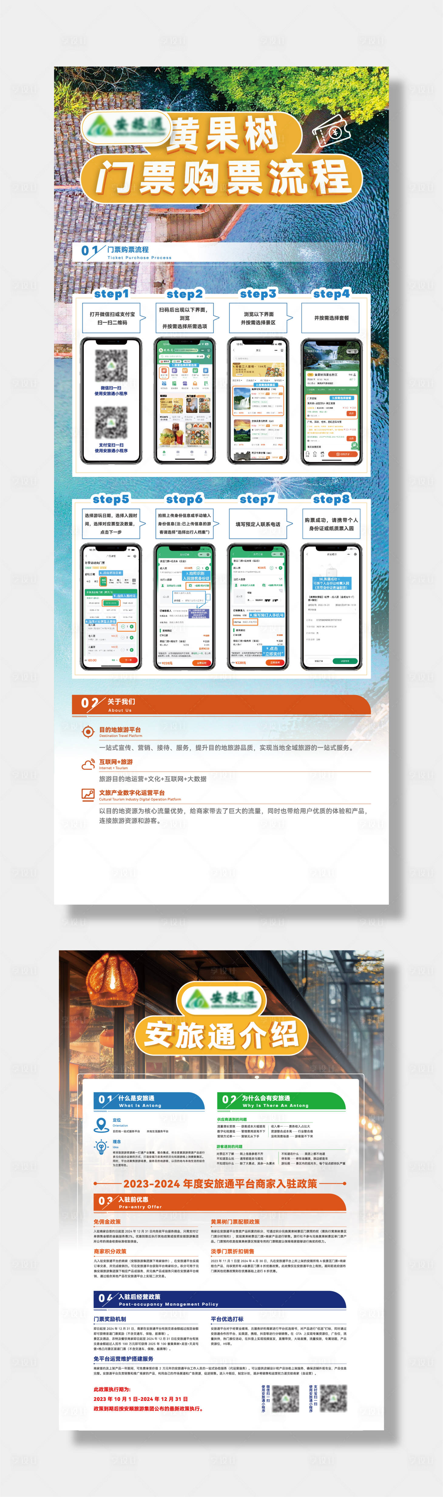 源文件下载【享设计】搜索编号：35630025965527581【景点门票购买流程海报展架】