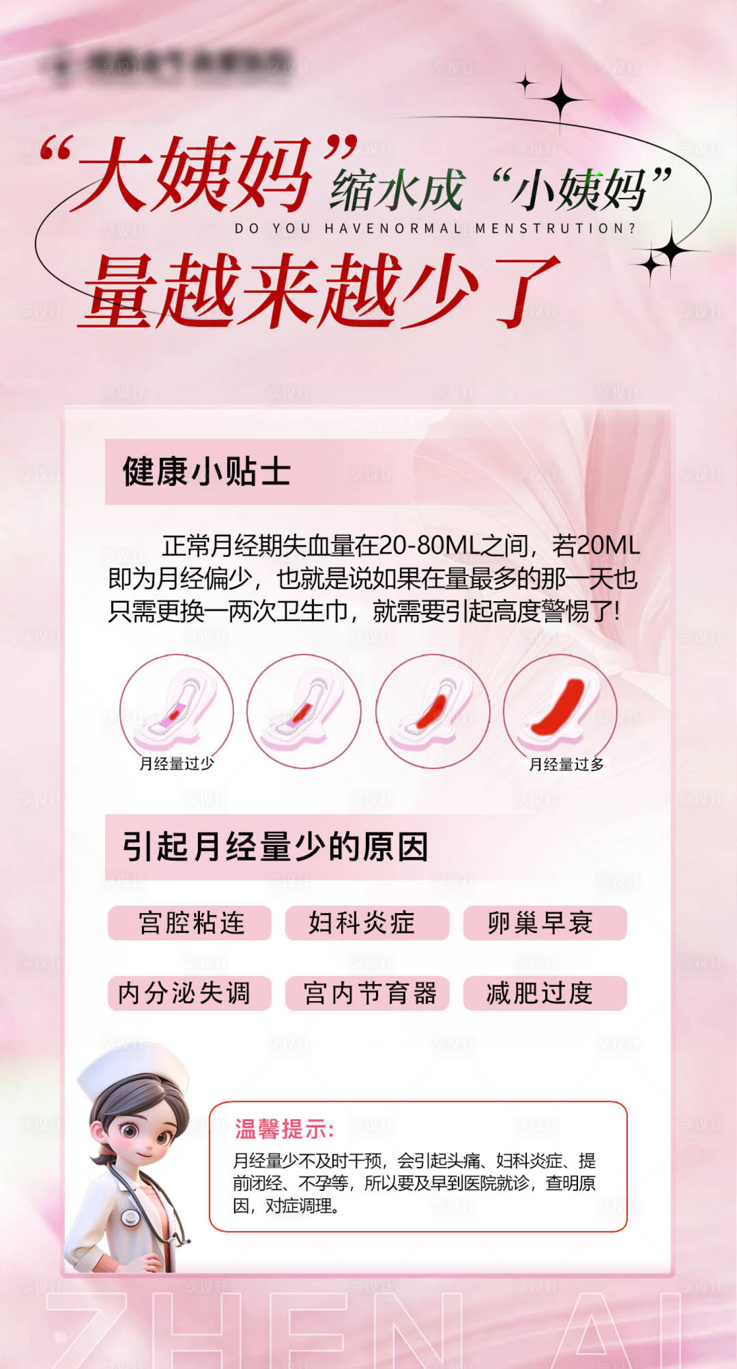 源文件下載【享設計】搜索編號：46810026009836309【大姨媽量少婦科科普海報】
