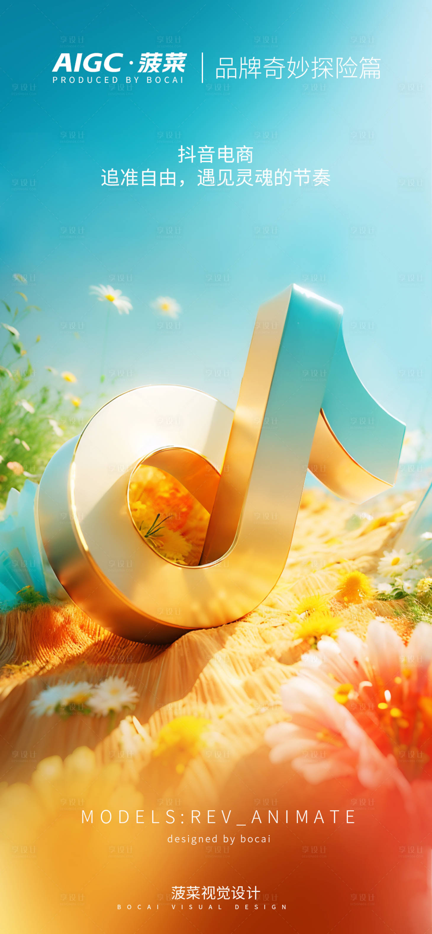 源文件下载【享设计】搜索编号：84860025479198807【抖音LOGO海报】