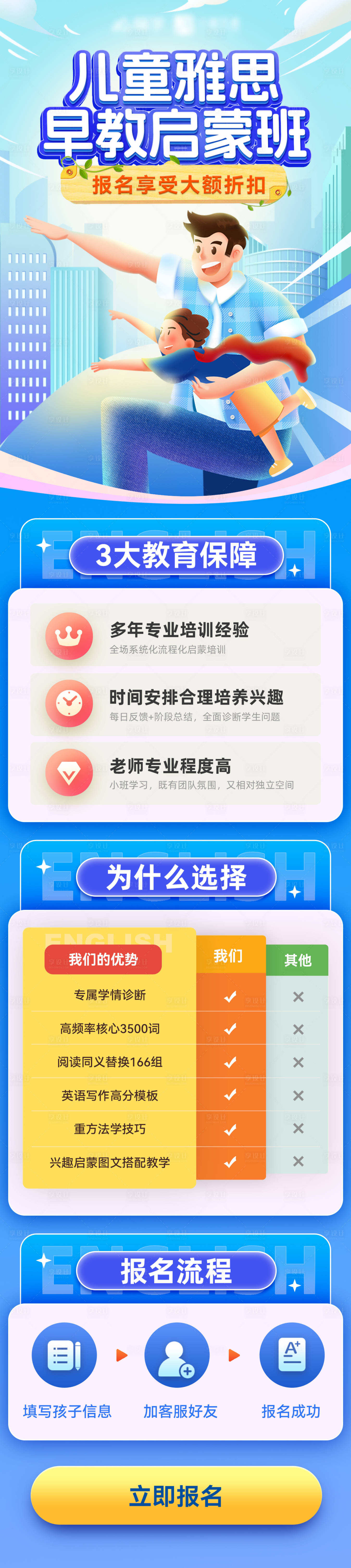 源文件下载【享设计】搜索编号：56860025690342321【儿童英语雅思教育课程托管培训长图】