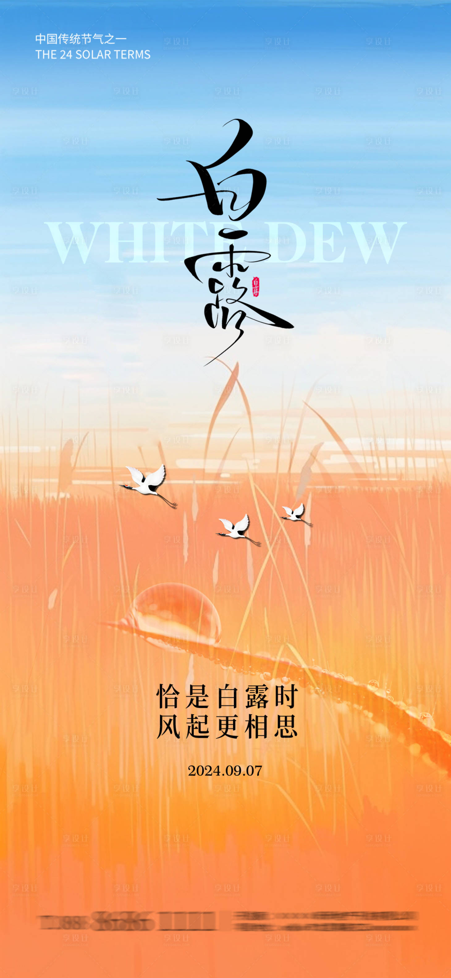 源文件下载【享设计】搜索编号：52380025945708833【白露节气移动端海报】