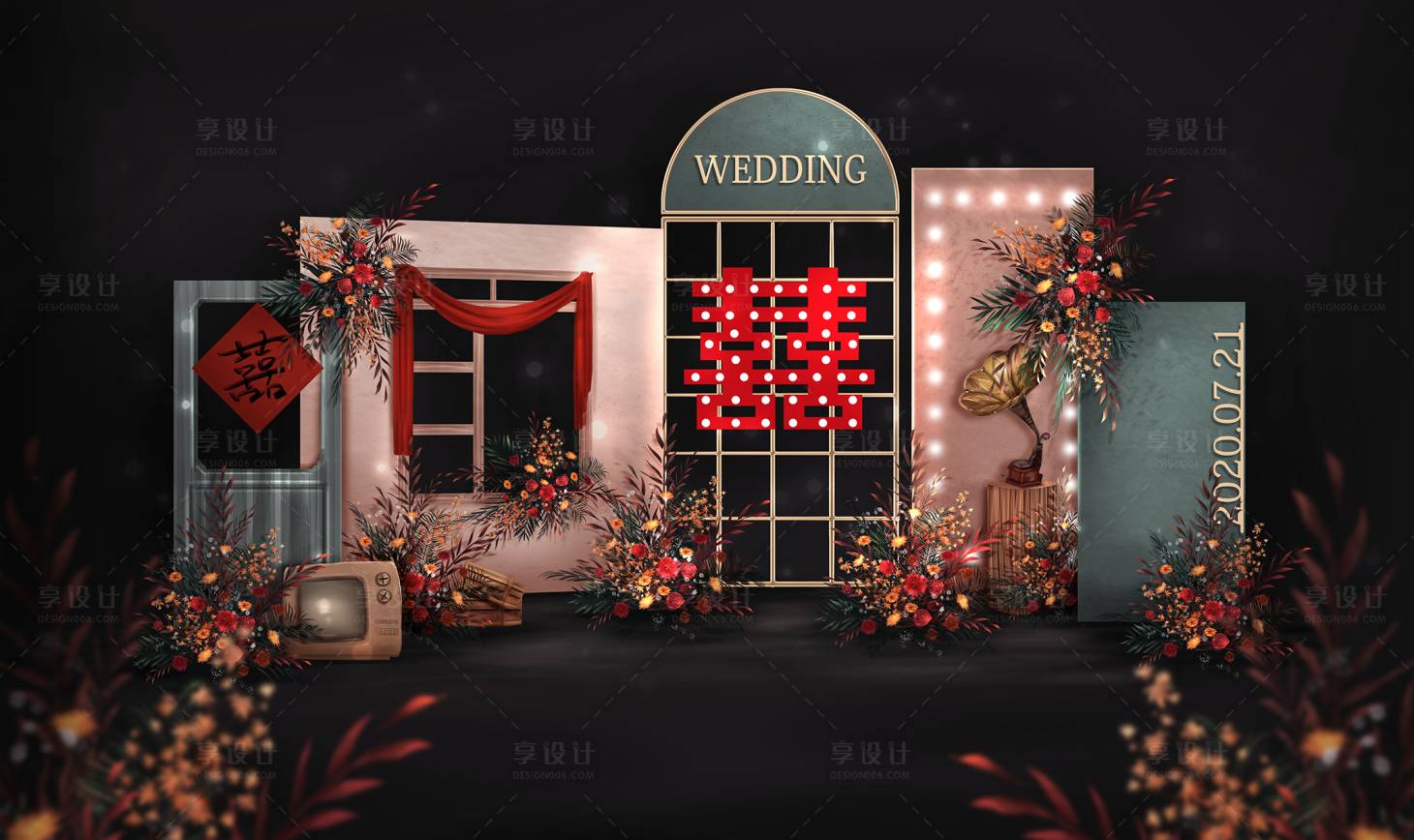 源文件下載【享設計】搜索編號：32690025768971180【婚禮美陳】