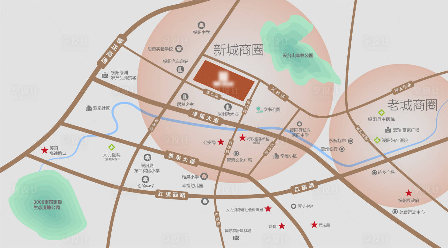 源文件下载【享设计】搜索编号：93950025959834163【地产区位图】