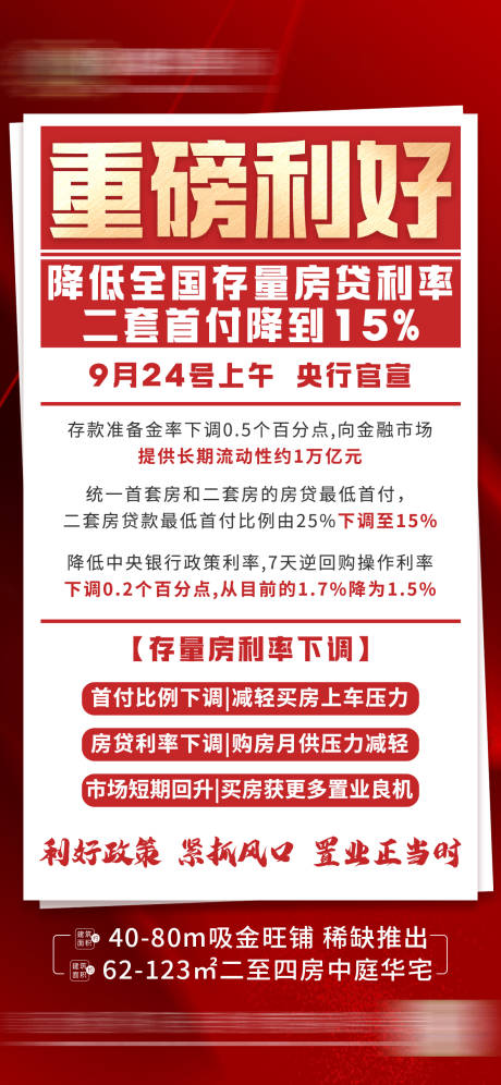 源文件下载【地产政策l利好消息政策解读海报】编号：53290026449839666