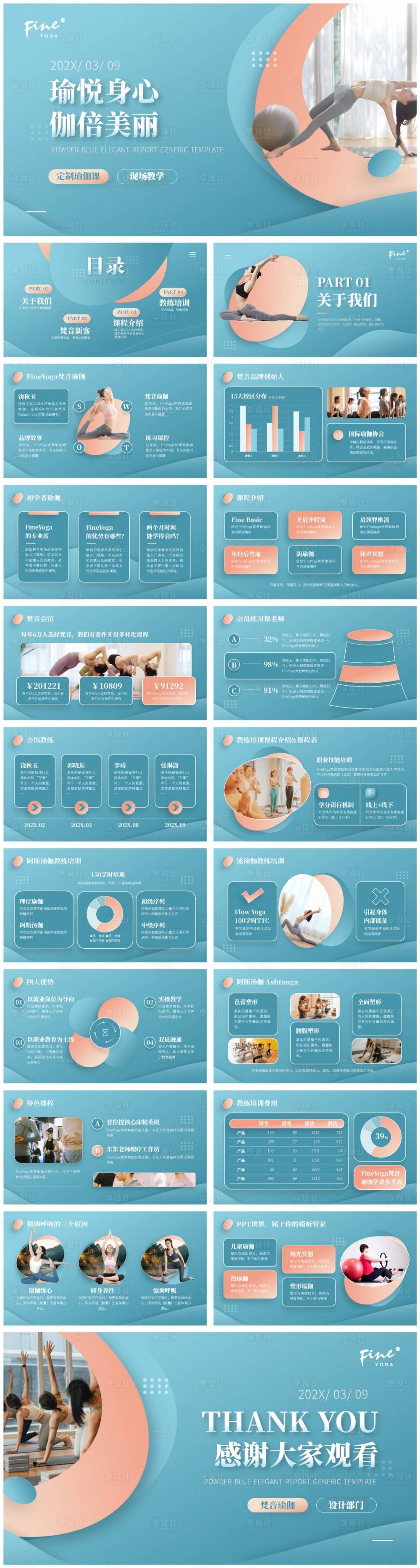 源文件下载【瑜伽健身小清新汇报PPT】编号：50020026523463333