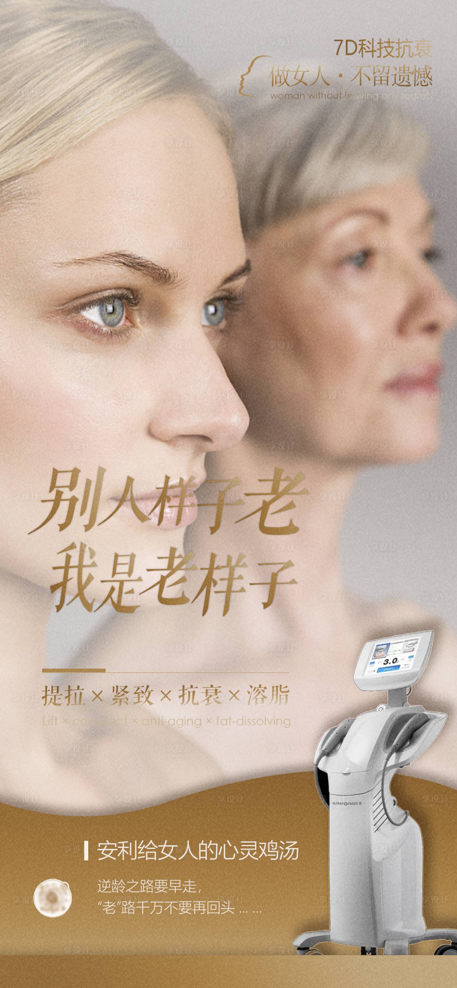 源文件下載【享設(shè)計】搜索編號：66130026337818638【醫(yī)美7D抗衰儀器變美海報】