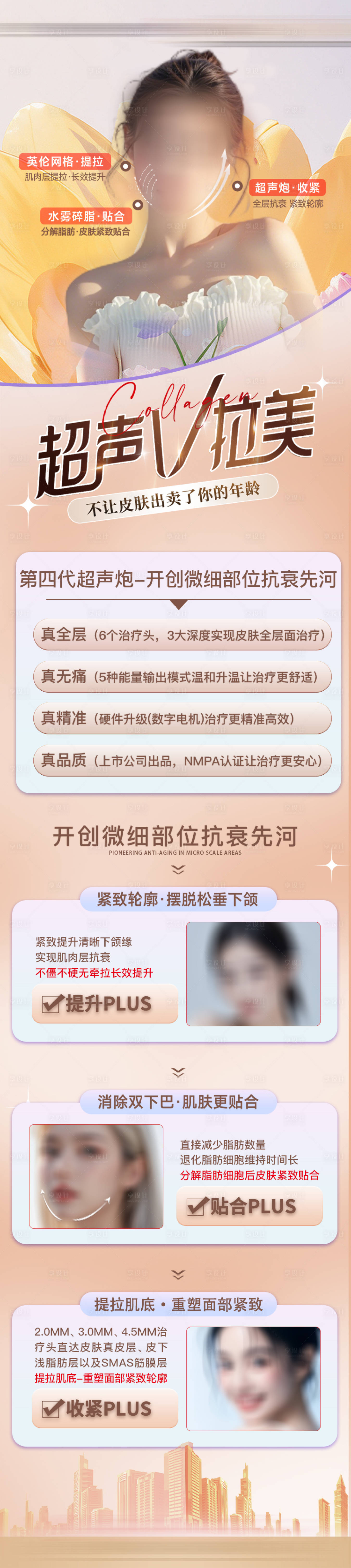 源文件下載【享設計】搜索編號：46280026550333163【醫美超聲炮科普海報長圖】