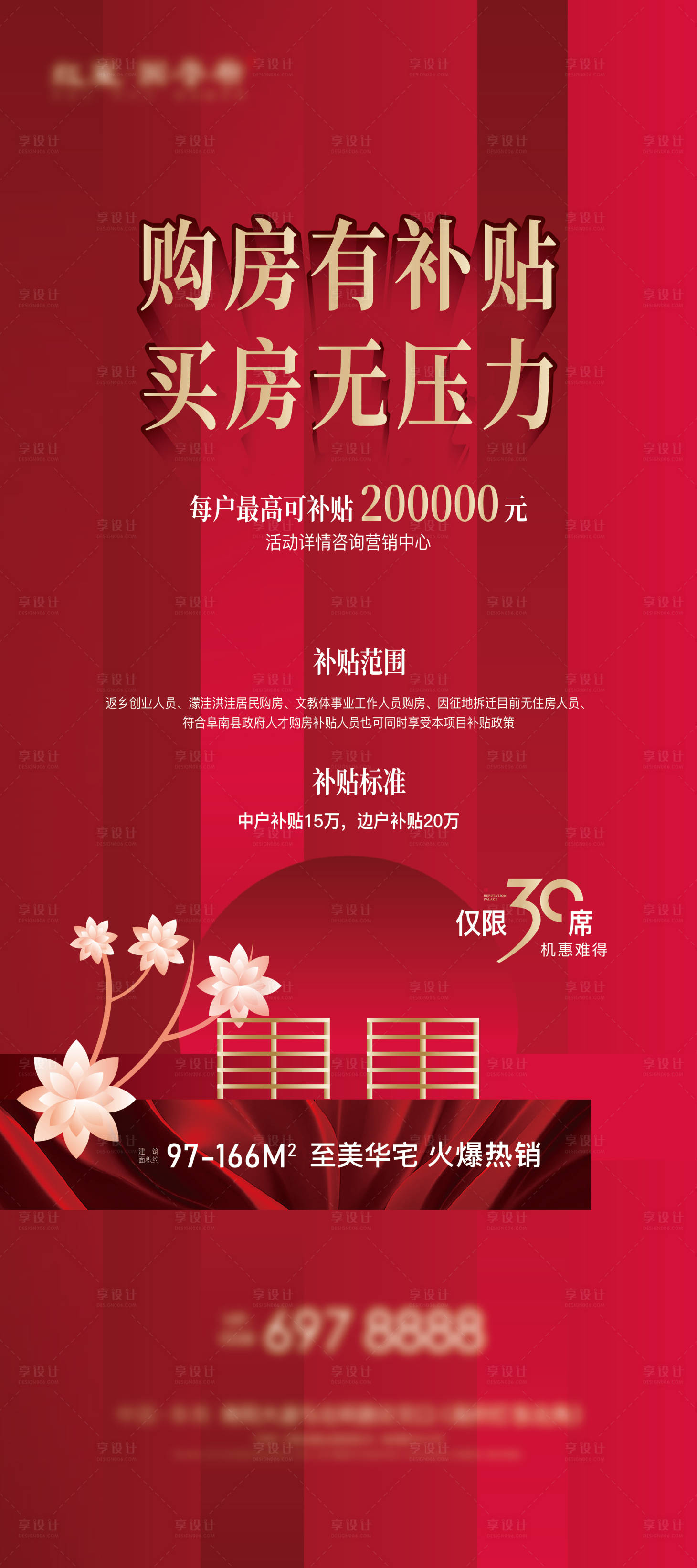 源文件下載【享設計】搜索編號：73700026082305759【地產購房補貼展架】
