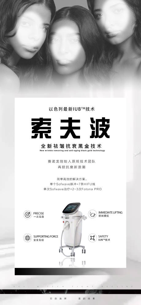 源文件下载【医美仪器索夫波功效造势海报】编号：77110026340081297