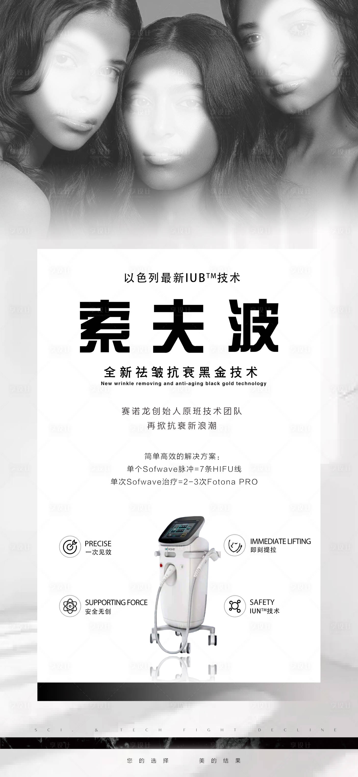源文件下载【医美仪器索夫波功效造势海报】编号：77110026340081297