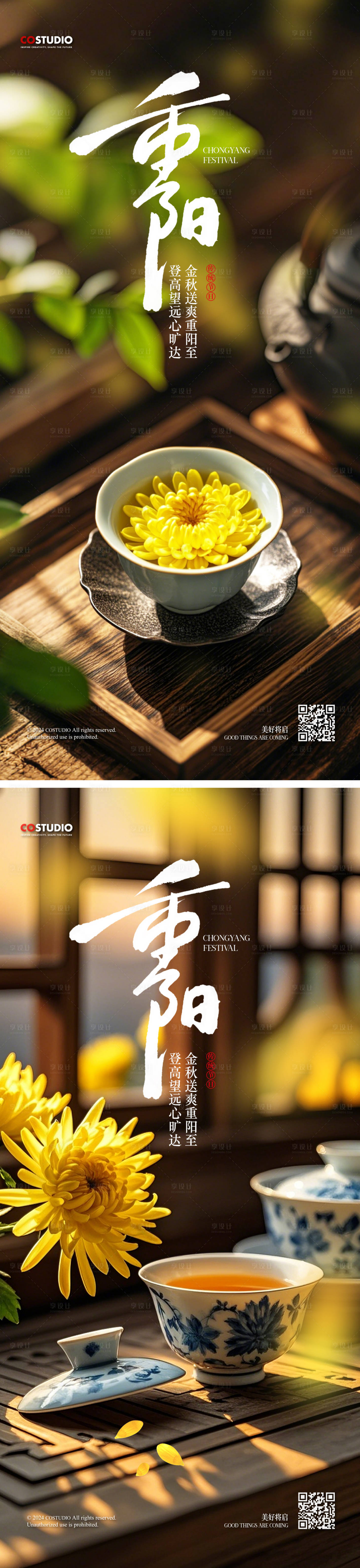 源文件下载【重阳节中式菊花实景海报】编号：37560026554469537