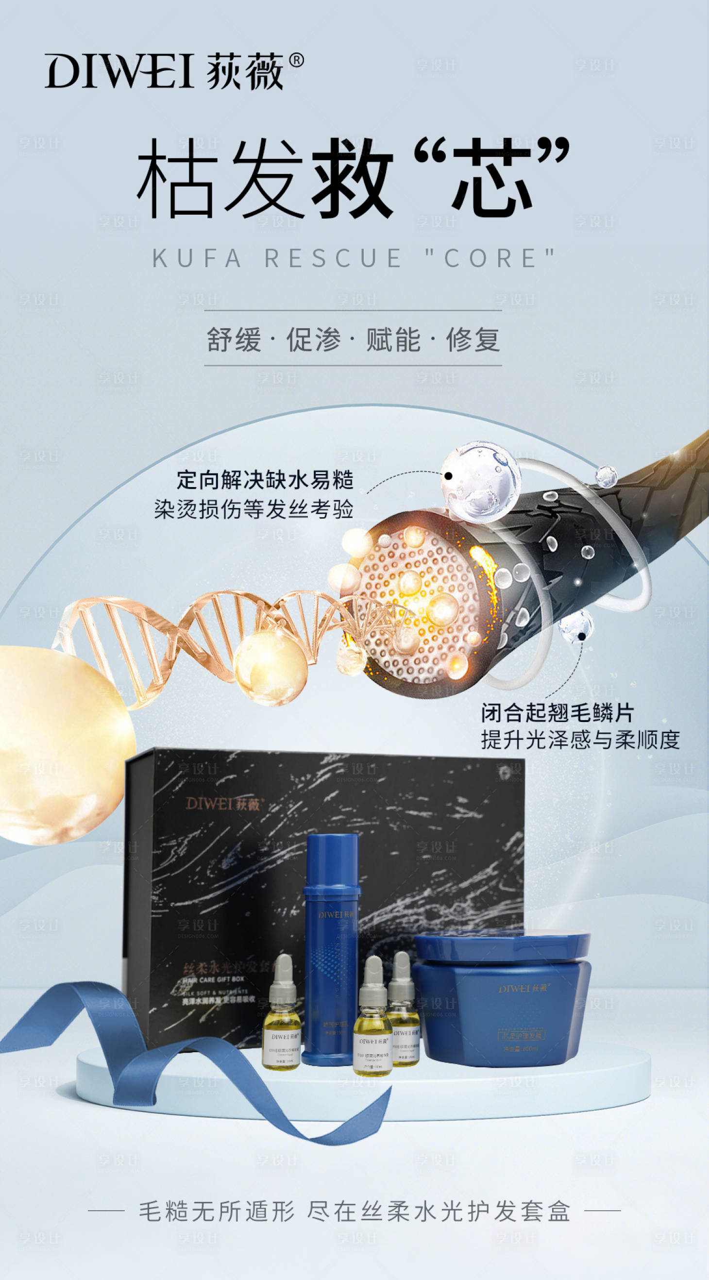 源文件下載【享設(shè)計(jì)】搜索編號(hào)：15670026341247930【修護(hù)發(fā)芯護(hù)發(fā)套盒海報(bào)】