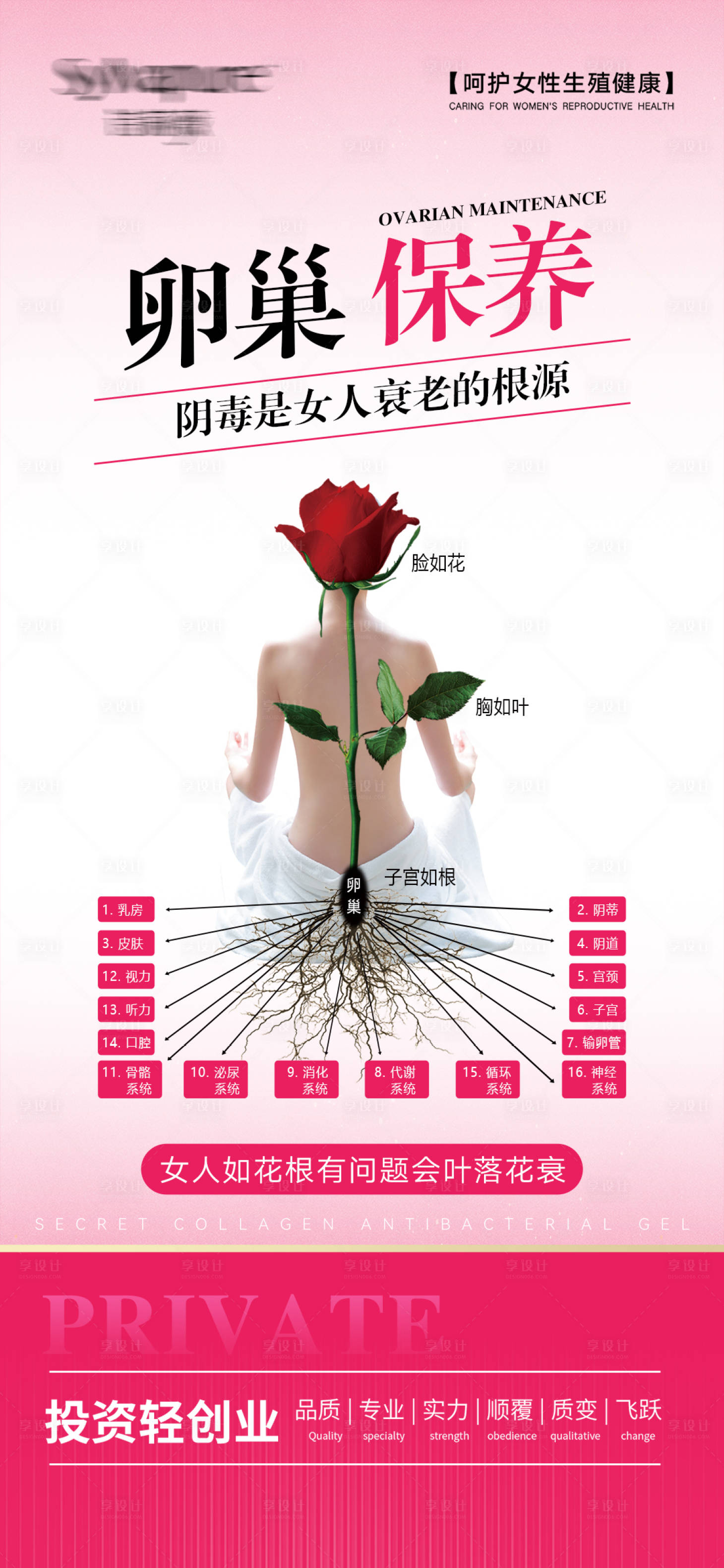 源文件下載【享設計】搜索編號：16300026384394568【私密私護養護科普海報】