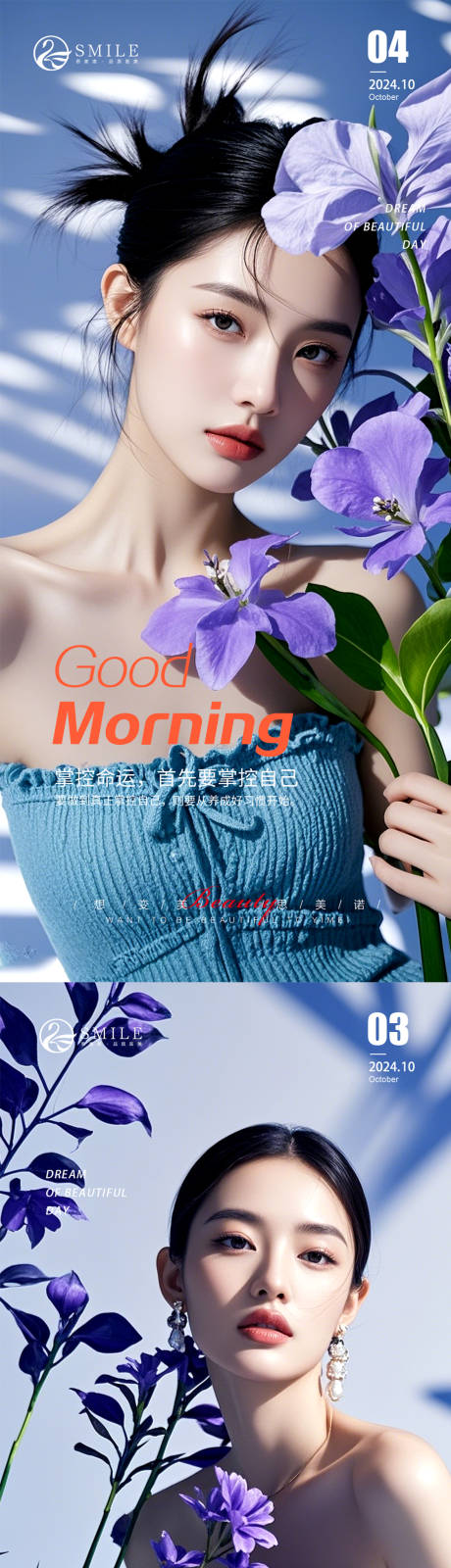 源文件下载【享设计】搜索编号：34910026435054433【医美早安日签分享海报】