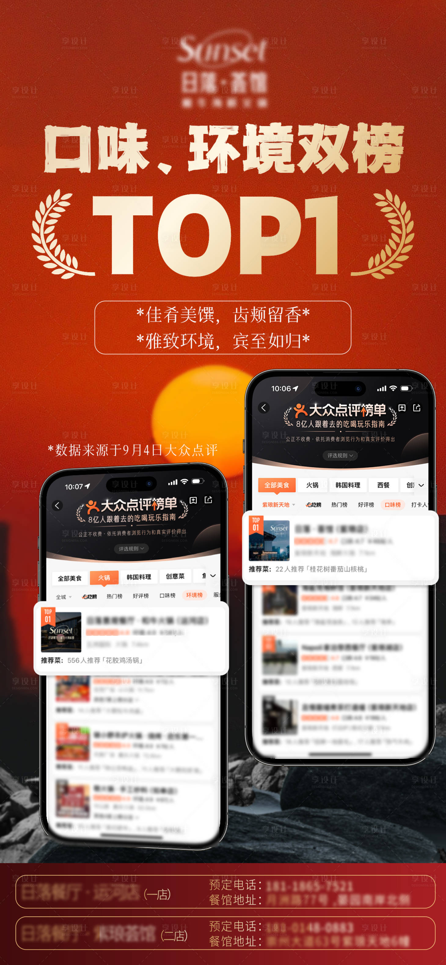 源文件下載【享設計】搜索編號：49140026080027195【大眾點評熱門榜單第一名喜報海報】