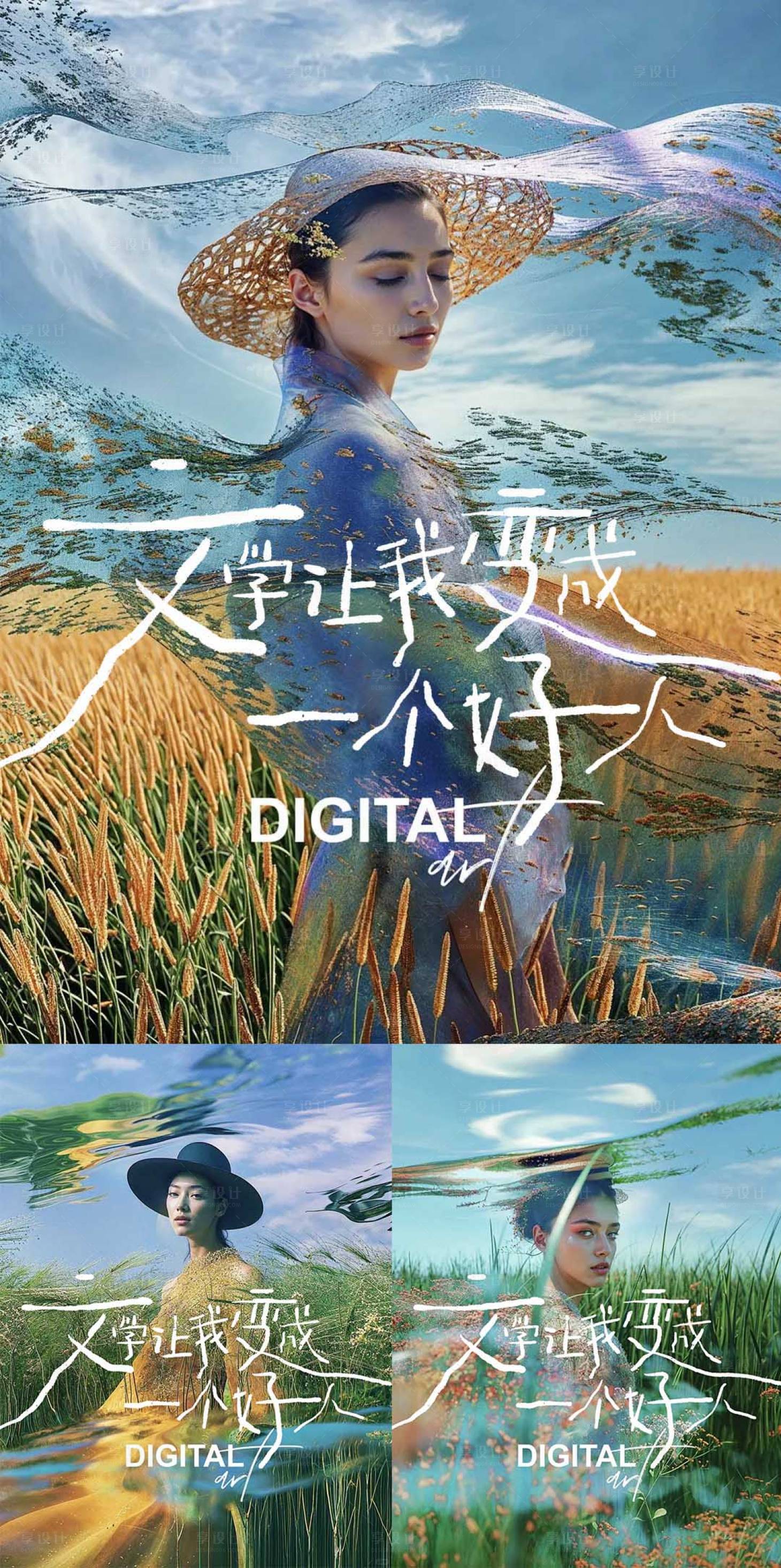 文艺风人物系列海报PSD广告设计素材海报模板免费下载-享设计