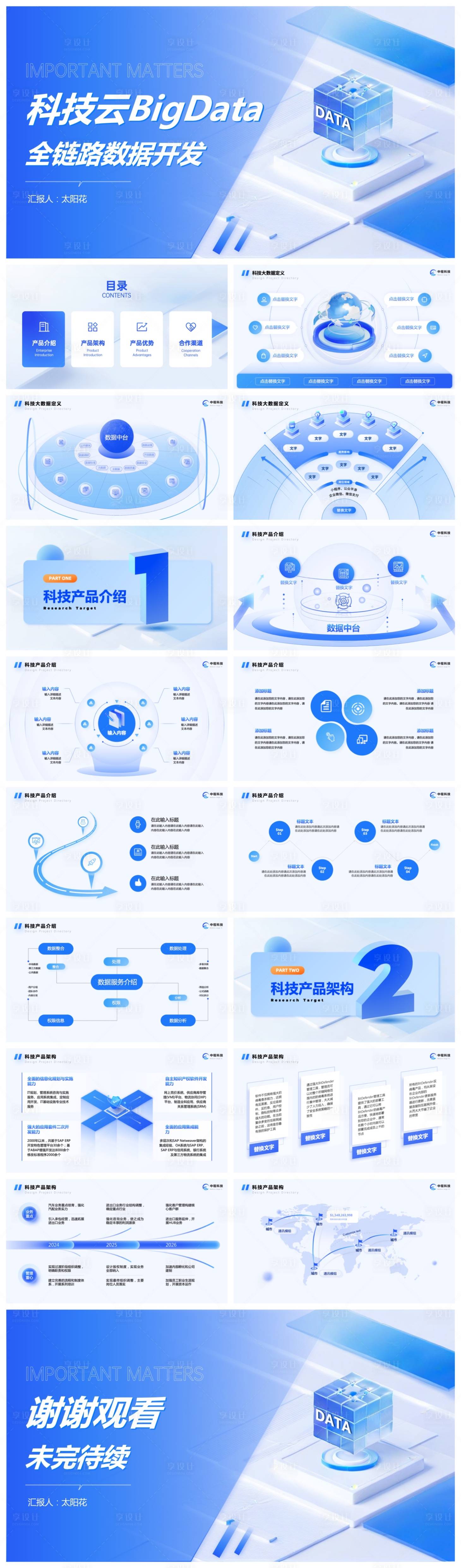 源文件下载【享设计】搜索编号：87140026205436524【企业科技云大数据ppt】