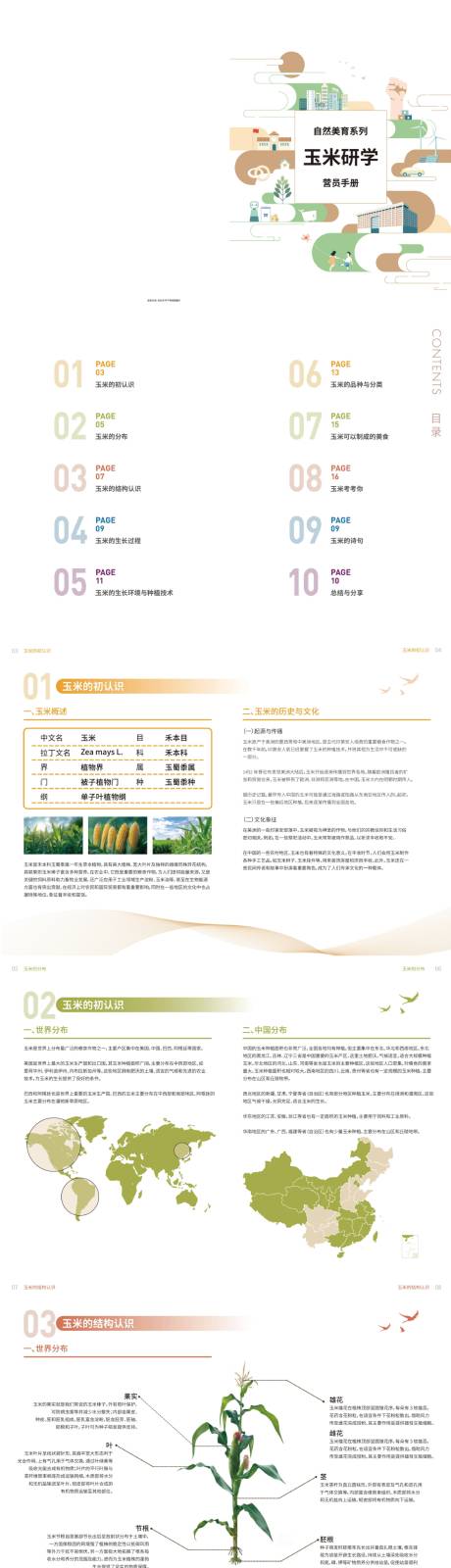 源文件下载【享设计】搜索编号：86010026109649813【自然美育玉米主题研学手册】