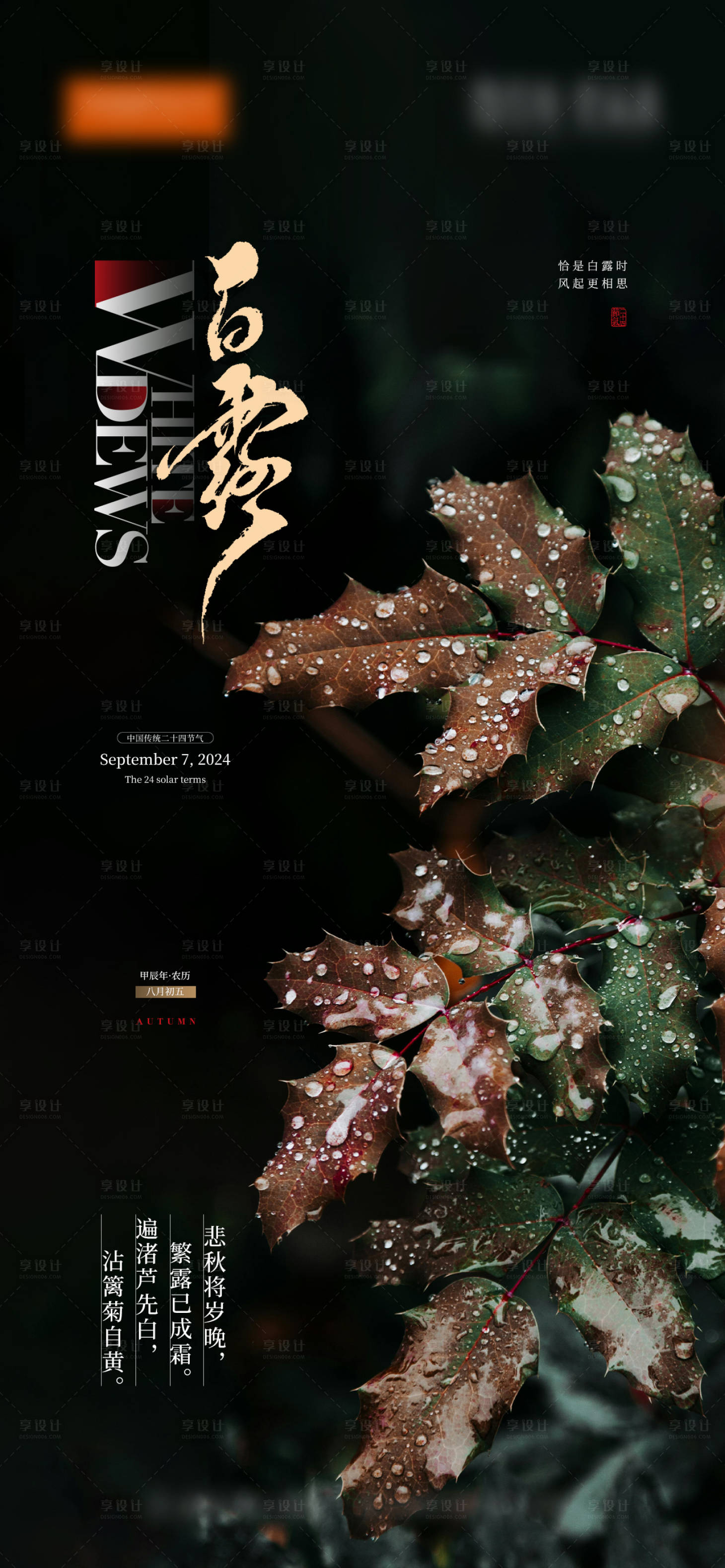 源文件下载【享设计】搜索编号：46030026115654910【白露海报 】