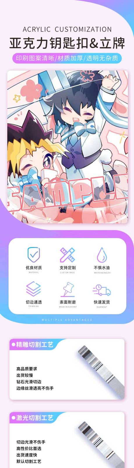 源文件下載【亞克力鑰匙扣立牌詳情頁】編號：39440026474213203