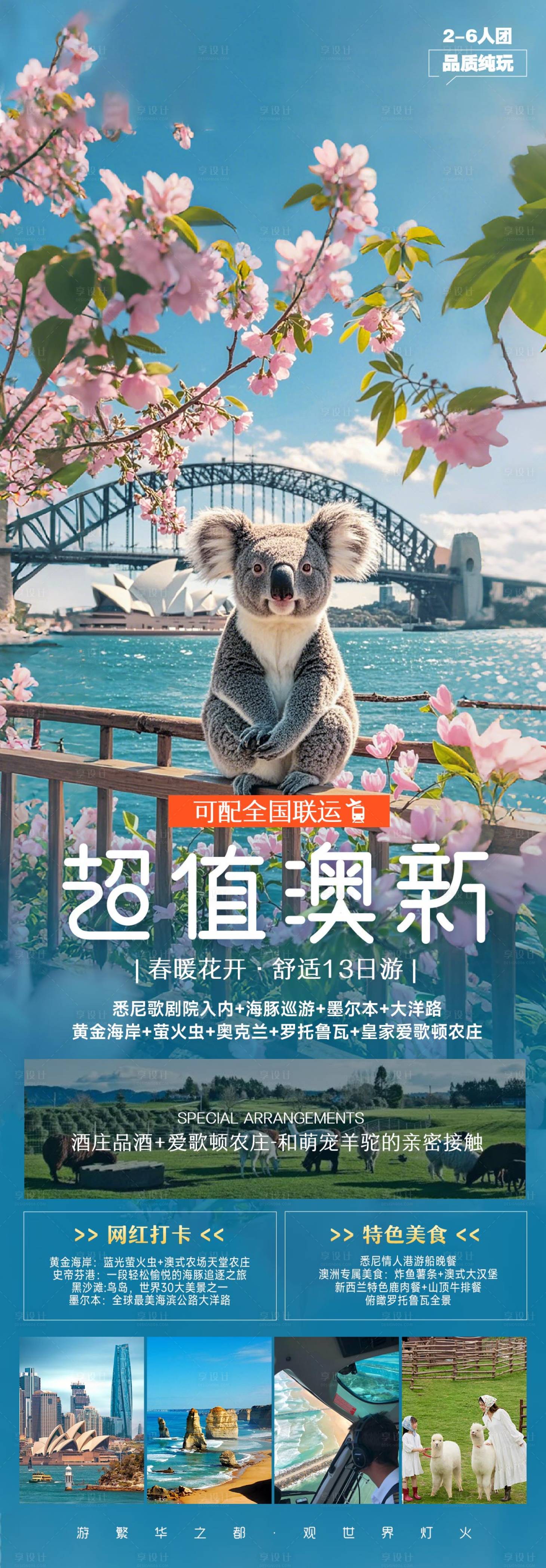 源文件下载【享设计】搜索编号：36820026214825350【澳大利亚新西兰旅游海报】
